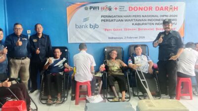 PWI Indramayu Gandeng Brigif 34/TP/Cakra Buana, Kodim 0616 dan Polres Indramayu Galang Darah Untuk Kemanusiaan 